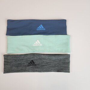 Adidas head band bundle Teal, gray and blue Sports athletic performance